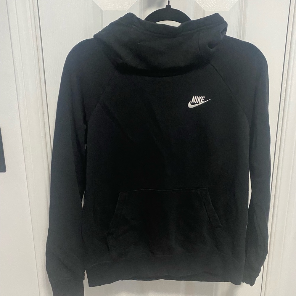 Nike Black Polo Shirt with White Logo - women’s funnel cow neck hoodie